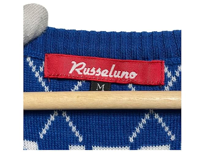 Autre Marque Russeluno Strick Golfpullover Rot Blau - Ansicht 6