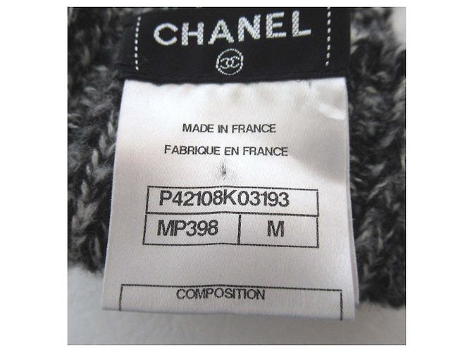 Chanel Linea Pietra Seta Cashmere Scaldabraccia Marrone Nero - vista 4