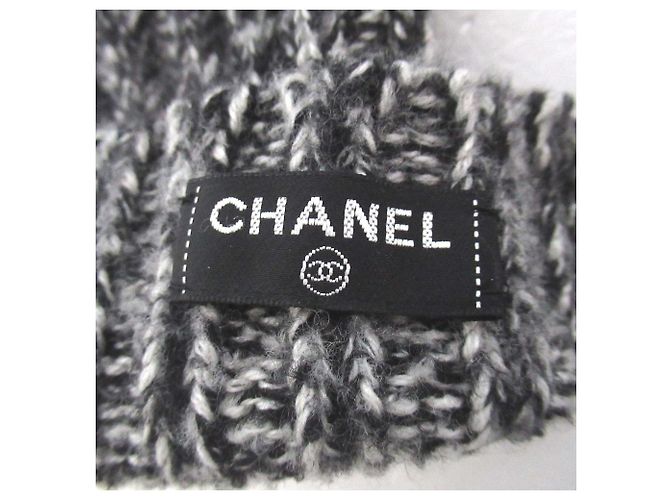 Chanel Linea Pietra Seta Cashmere Scaldabraccia Marrone Nero - vista 6