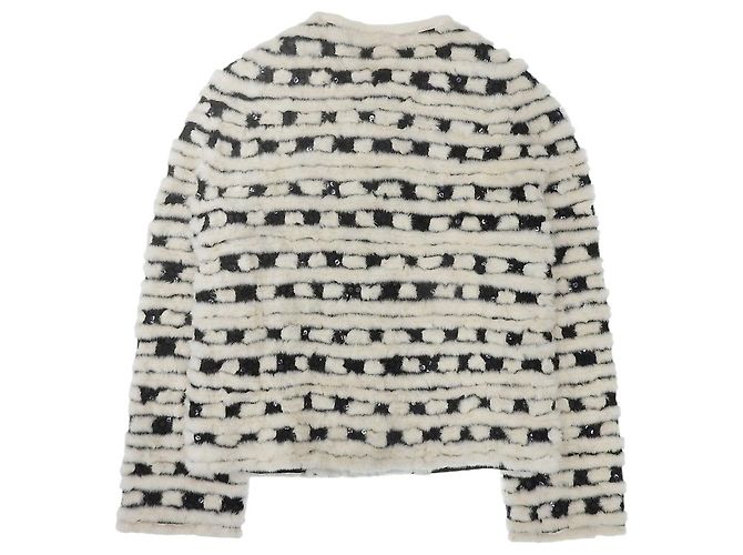 Autre Marque Giacca in Mink con Perle Nero Bianco - vista 2