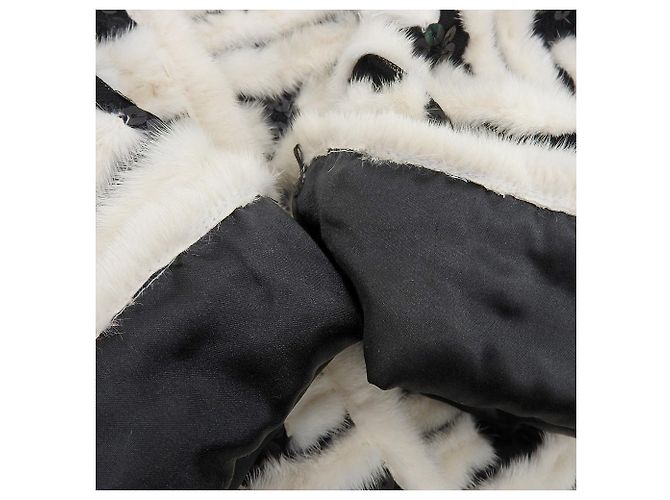 Autre Marque Giacca in Mink con Perle Nero Bianco - vista 4