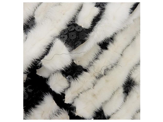 Autre Marque Giacca in Mink con Perle Nero Bianco - vista 5
