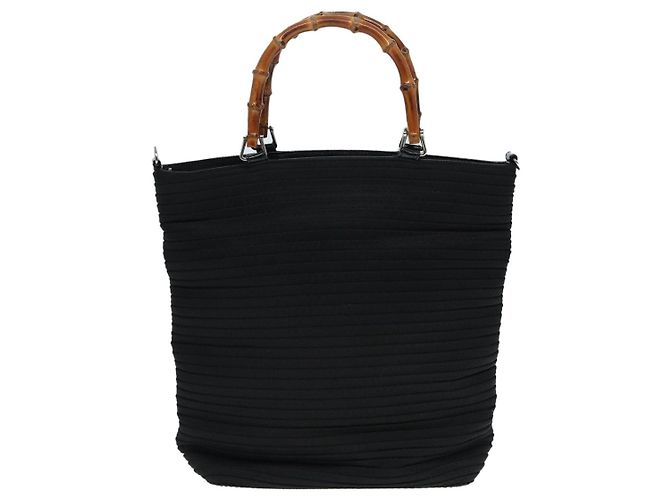 Bamboo Gucci Vintage Nylon mit Bambusgriff Schwarz - Ansicht 2