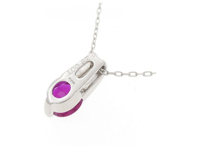 Autre Marque Collar de Rubí y Diamante Pt900 Pt850 Roja - vista 4