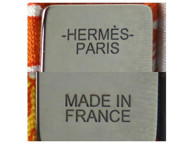 Grampo de seda Eclipse GM da Hermès Laranja - vista 5