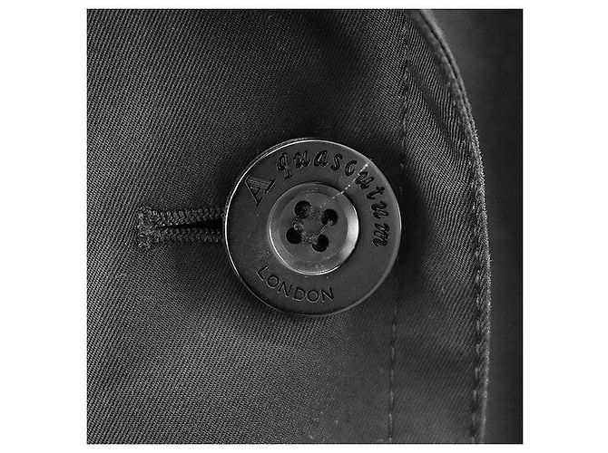 Autre Marque Trench coat de algodón, poliéster y lana Aquascutum Castaño Gris antracita - vista 3