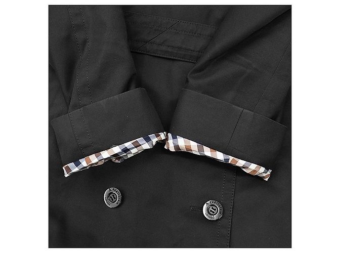 Autre Marque Trench coat de algodón, poliéster y lana Aquascutum Castaño Gris antracita - vista 5