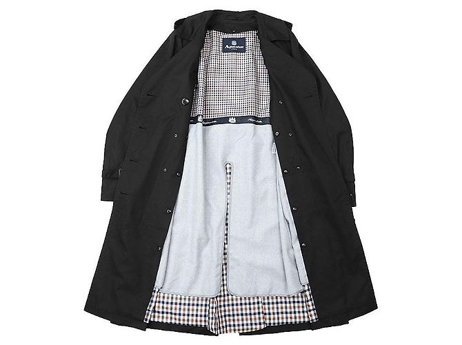 Autre Marque Trench coat de algodón, poliéster y lana Aquascutum Castaño Gris antracita - vista 8