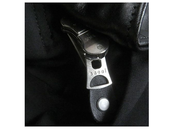 Abrigo de traje de cuero Sacai Schott Negro - vista 5