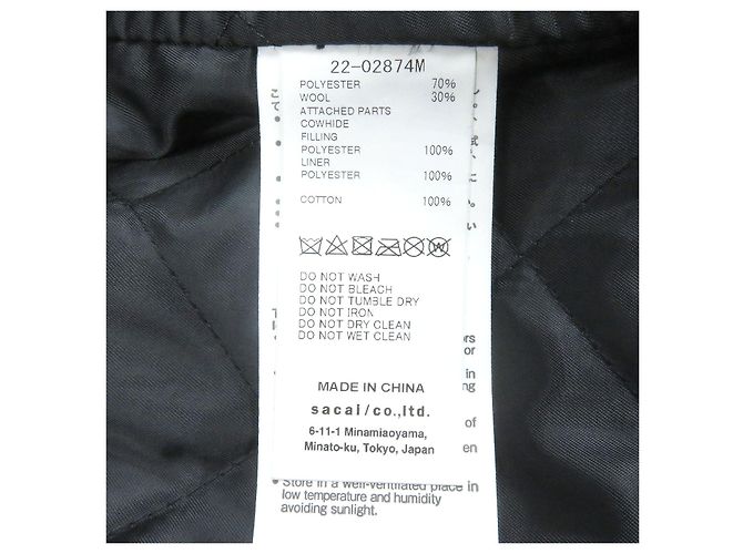Abrigo de traje de cuero Sacai Schott Negro - vista 7