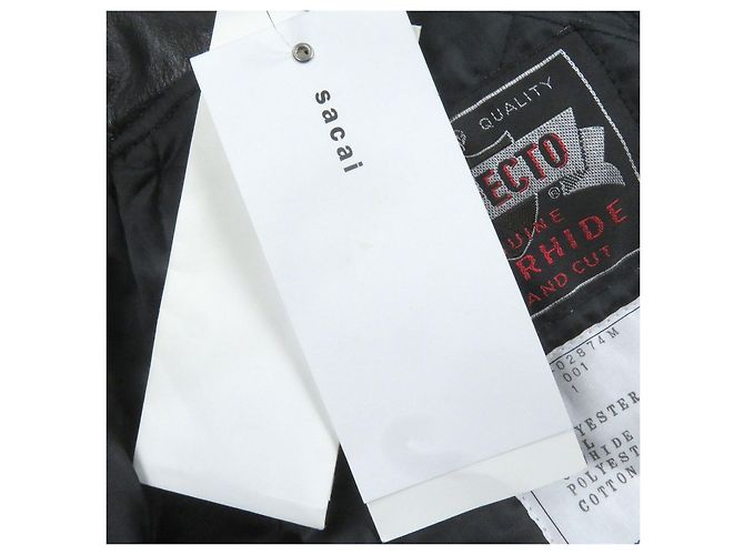 Abrigo de traje de cuero Sacai Schott Negro - vista 8