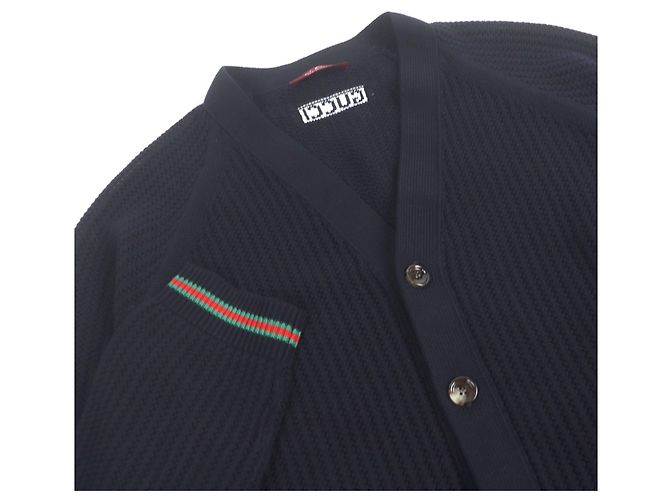 Cárdigan de punto de algodón Gucci Azul Azul marino - vista 2