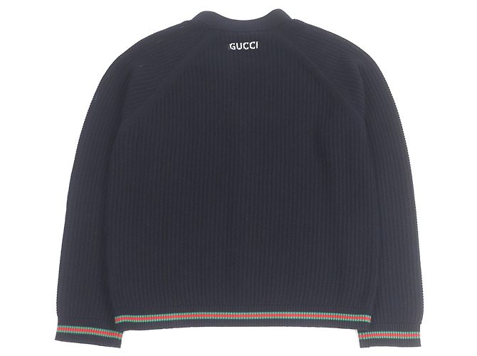 Cárdigan de punto de algodón Gucci Azul Azul marino - vista 3