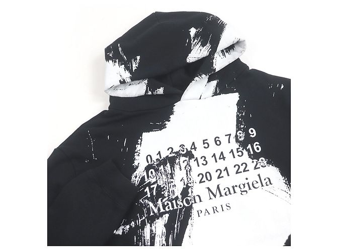 Maison Martin Margiela Hoodie mit diagonale Farbeffekt Maison Margiela 10 Schwarz - Ansicht 2