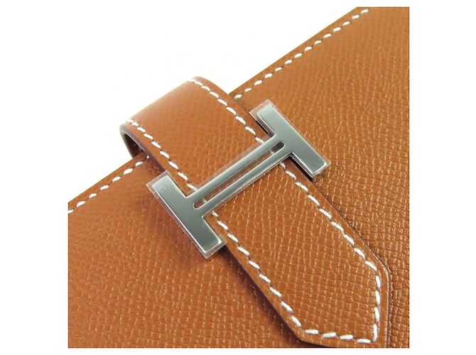Cartera Larga de Cuero Beansufla Vaugham de Hermès Dorado - vista 10
