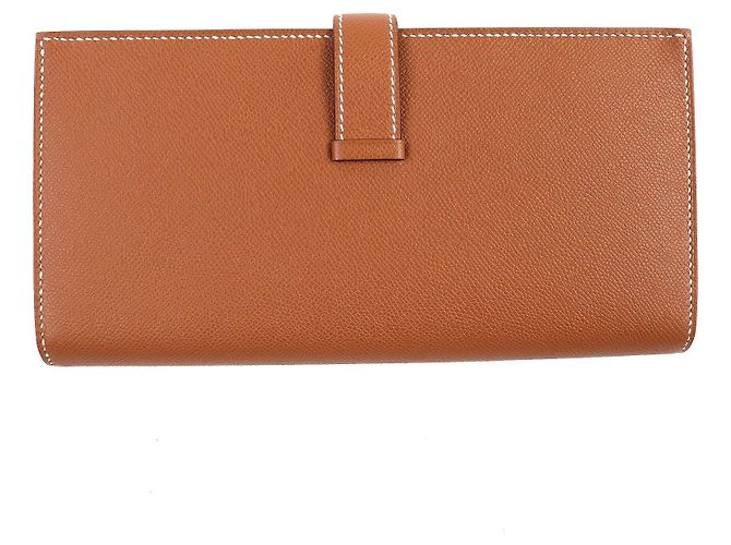 Cartera Larga de Cuero Beansufla Vaugham de Hermès Dorado - vista 3
