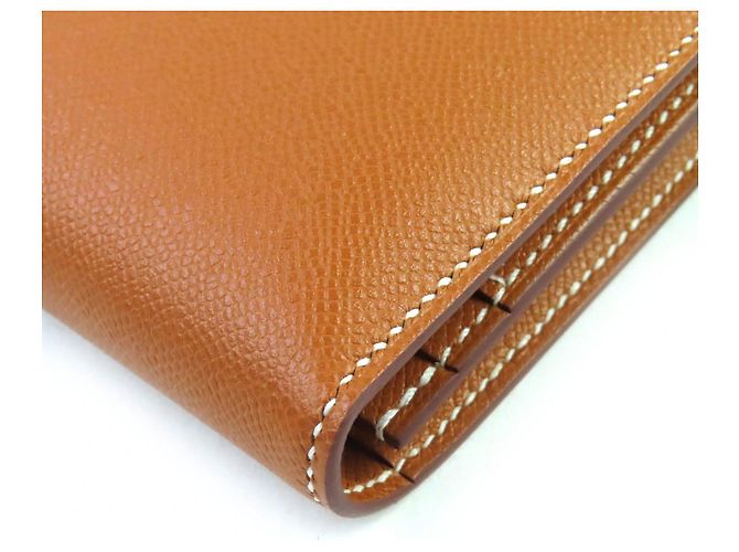 Cartera Larga de Cuero Beansufla Vaugham de Hermès Dorado - vista 5