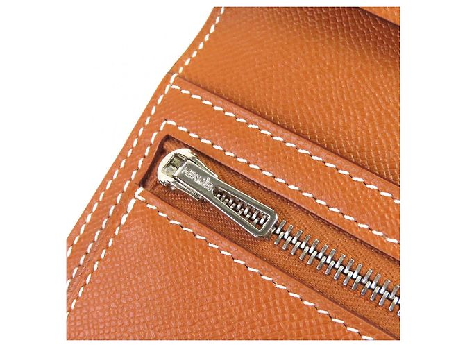 Cartera Larga de Cuero Beansufla Vaugham de Hermès Dorado - vista 9