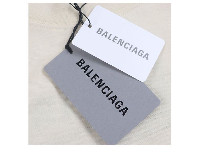 Camiseta de algodón Balenciaga Beige Crudo - vista 11