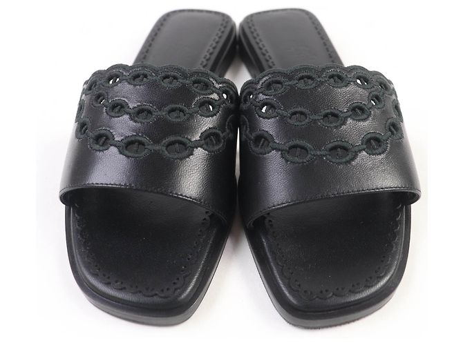 Sandali in pelle Chaine d'Ancre di Hermès Nero - vista 4