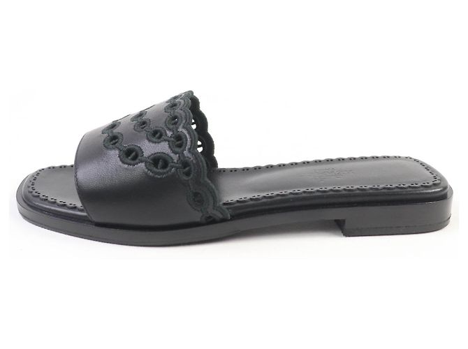 Sandali in pelle Chaine d'Ancre di Hermès Nero - vista 5