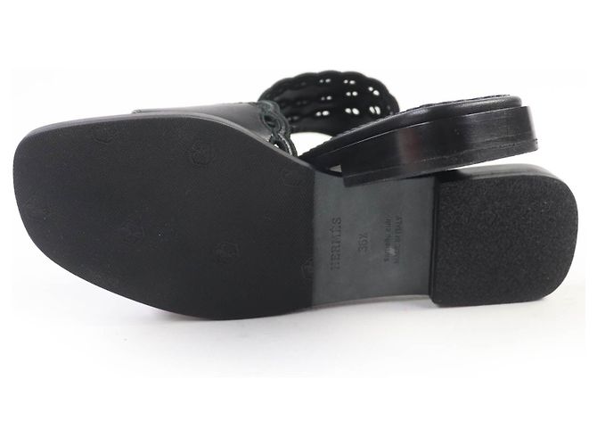 Sandali in pelle Chaine d'Ancre di Hermès Nero - vista 7
