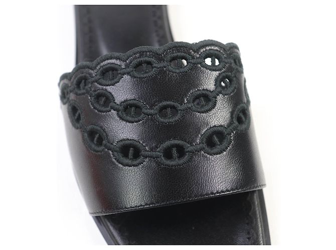 Sandali in pelle Chaine d'Ancre di Hermès Nero - vista 9