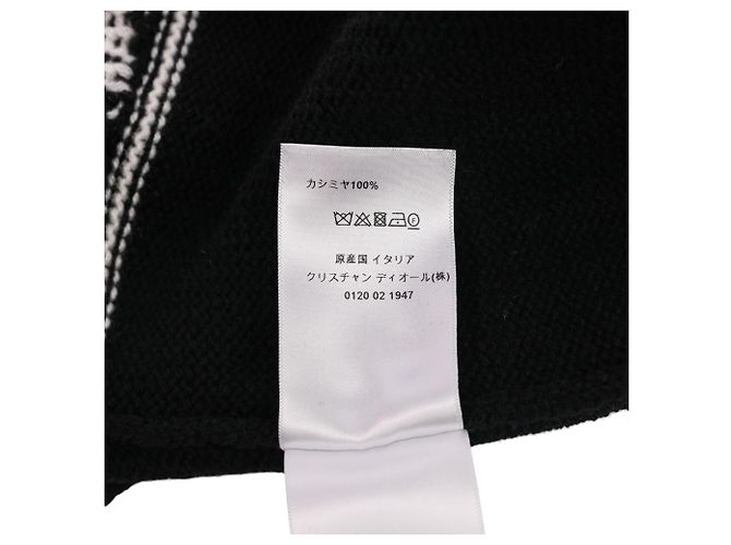 Suéter cropped de cashmere com babados Christian Dior Preto - vista 8