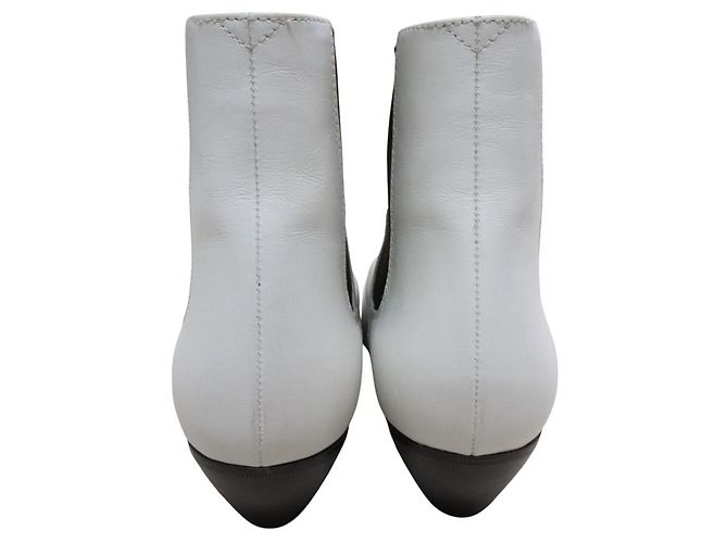 Céline Botines cortos de cuero Celine Castaño Blanco - vista 3