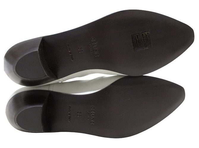 Céline Botines cortos de cuero Celine Castaño Blanco - vista 5