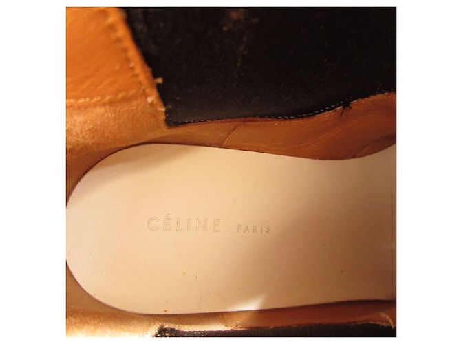 Céline Botines cortos de cuero Celine Castaño Blanco - vista 7