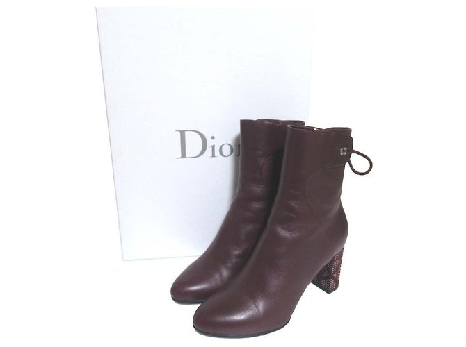 Botines STELLAR Christian Dior Castaño Burdeos - vista 12