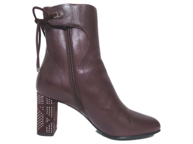 Botines STELLAR Christian Dior Castaño Burdeos - vista 3