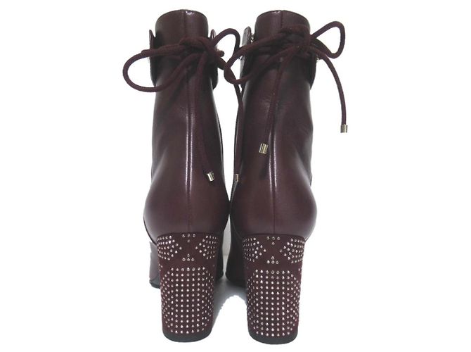 Botines STELLAR Christian Dior Castaño Burdeos - vista 4