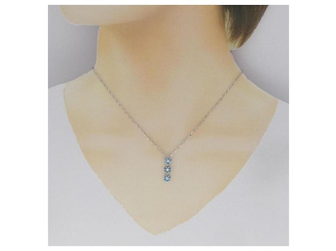 Autre Marque Collana di diamanti 2 vie in oro bianco Au750 Argento - vista 7