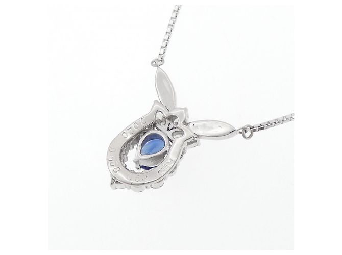 Autre Marque Collana in Zaffiro e Diamante Pt900 Pt850 Blu - vista 4