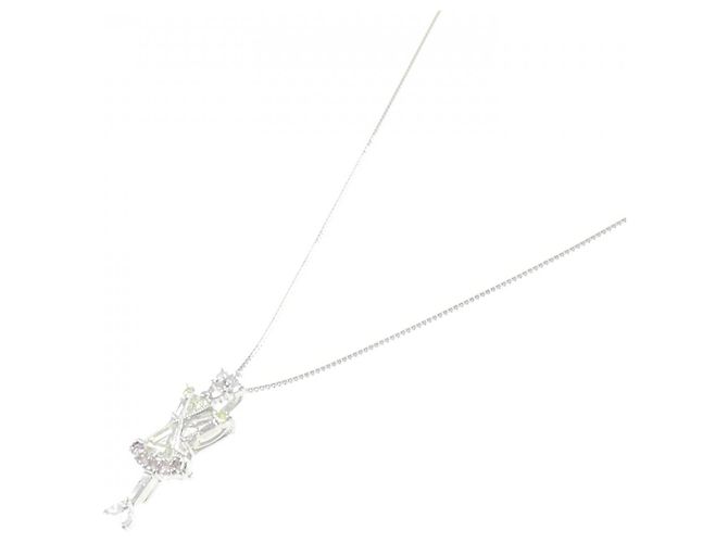 Autre Marque Diamant-Halskette PT900 PT850 Silber - Ansicht 2