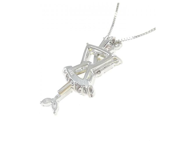 Autre Marque Diamant-Halskette PT900 PT850 Silber - Ansicht 4