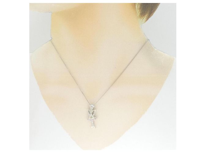 Autre Marque Diamant-Halskette PT900 PT850 Silber - Ansicht 6