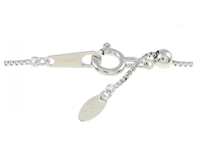 Autre Marque Platinblumen-Diamant-Halskette Pt900/Pt850 Silber - Ansicht 5
