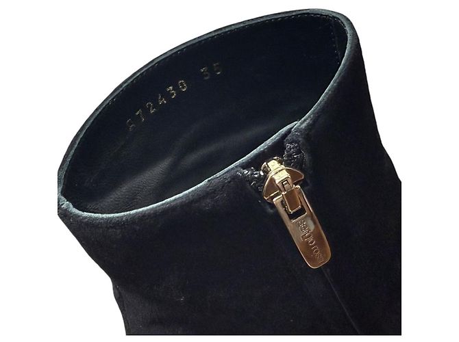 Autre Marque Botas Curtas de Camurça SHANA da Sergio Rossi Preto - vista 8