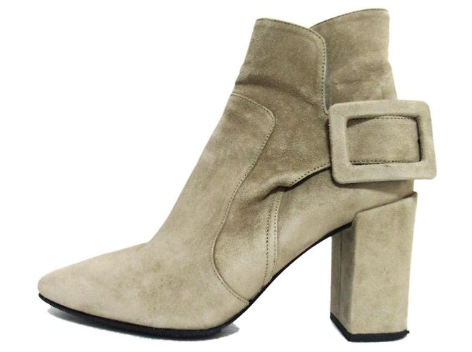 Botines de cuero ante Roger Vivier Beige - vista 4