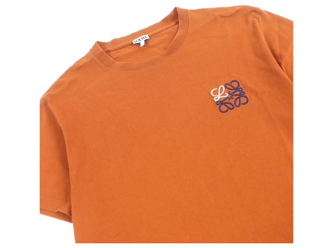 Camiseta de algodón con bordado Anagram Loewe Castaño - vista 2