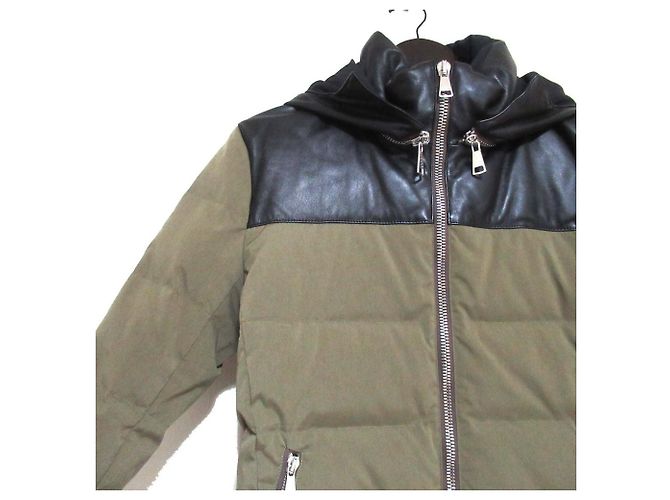 Autre Marque wjk Lamb Leather Down Jacket Black Green Khaki - view 3