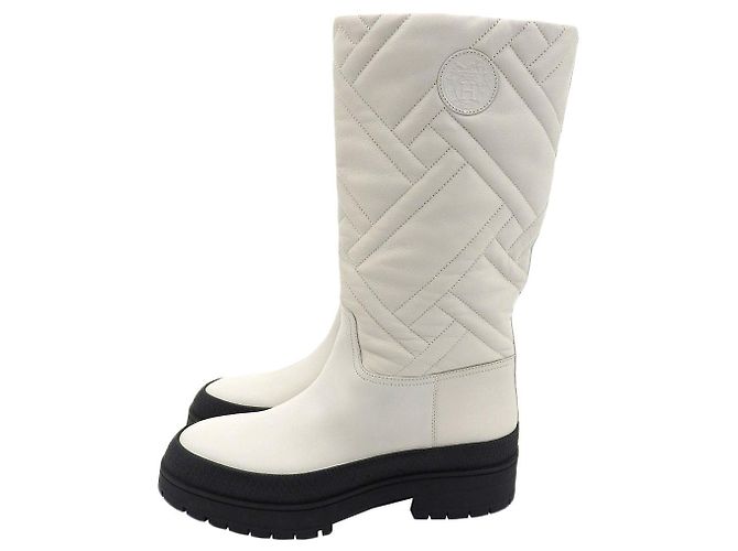 Botas Largas de Cuero FUJI de Hermès Blanco - vista 3