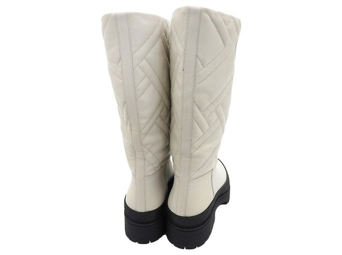 Botas Largas de Cuero FUJI de Hermès Blanco - vista 4