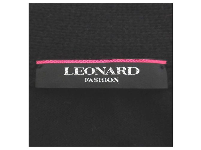 Autre Marque Cashmere-Poncho mit Blumenmusterbesatz LEONARD Schwarz - Ansicht 6