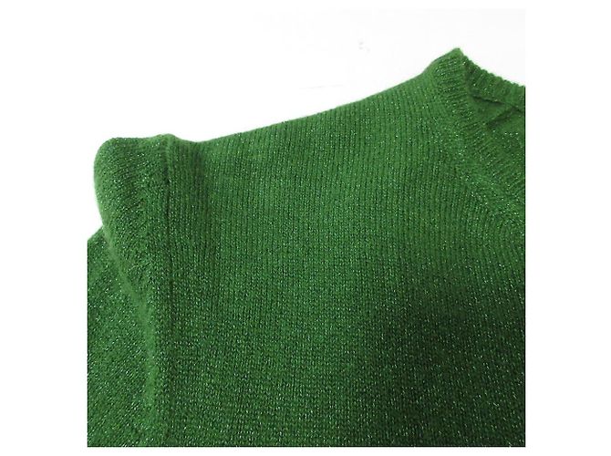 Autre Marque Pullover in cashmere a collo rotondo e maniche corte Drawer Verde - vista 9