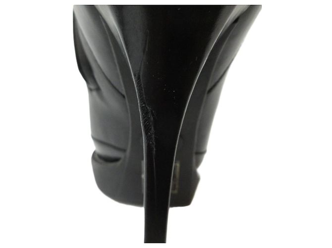 Botines cortos de tacón alto de cuero con punta afilada Gucci Negro - vista 11