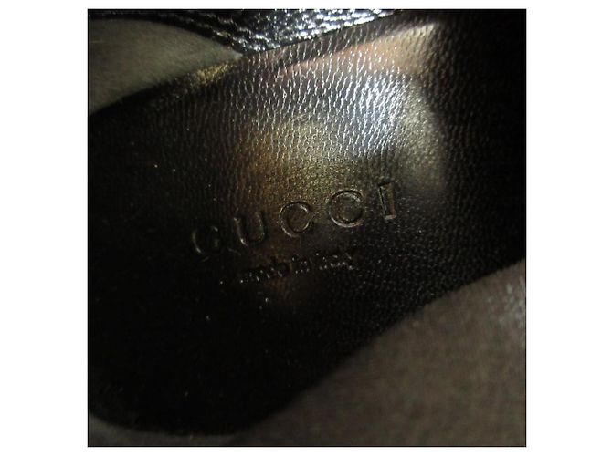 Botines cortos de tacón alto de cuero con punta afilada Gucci Negro - vista 8